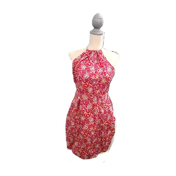 Express 5 6 Wrap Dress Red Floral Sundress Casual Summer Flower Juniors Women - Picture 1 of 10